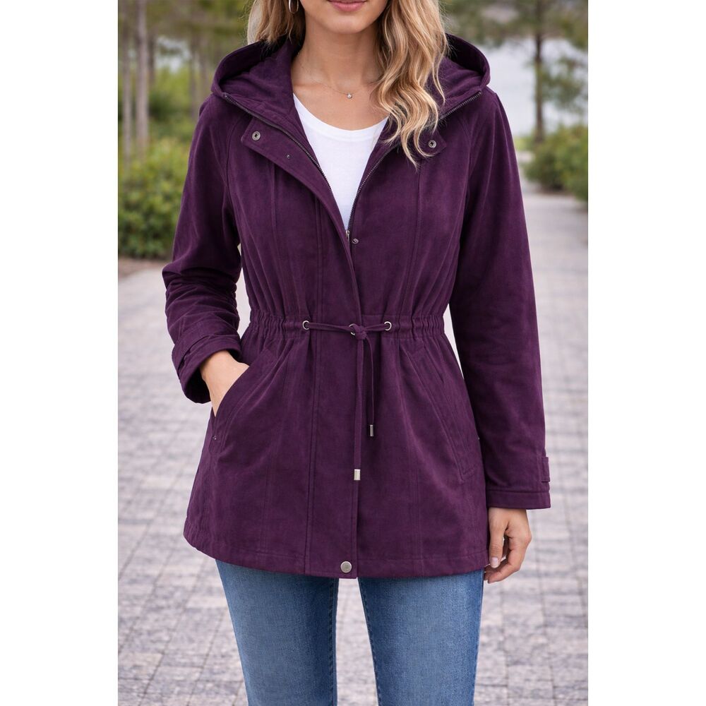 IZZI Outerwear Hooded Coat  Winter Outer-coat Purple M